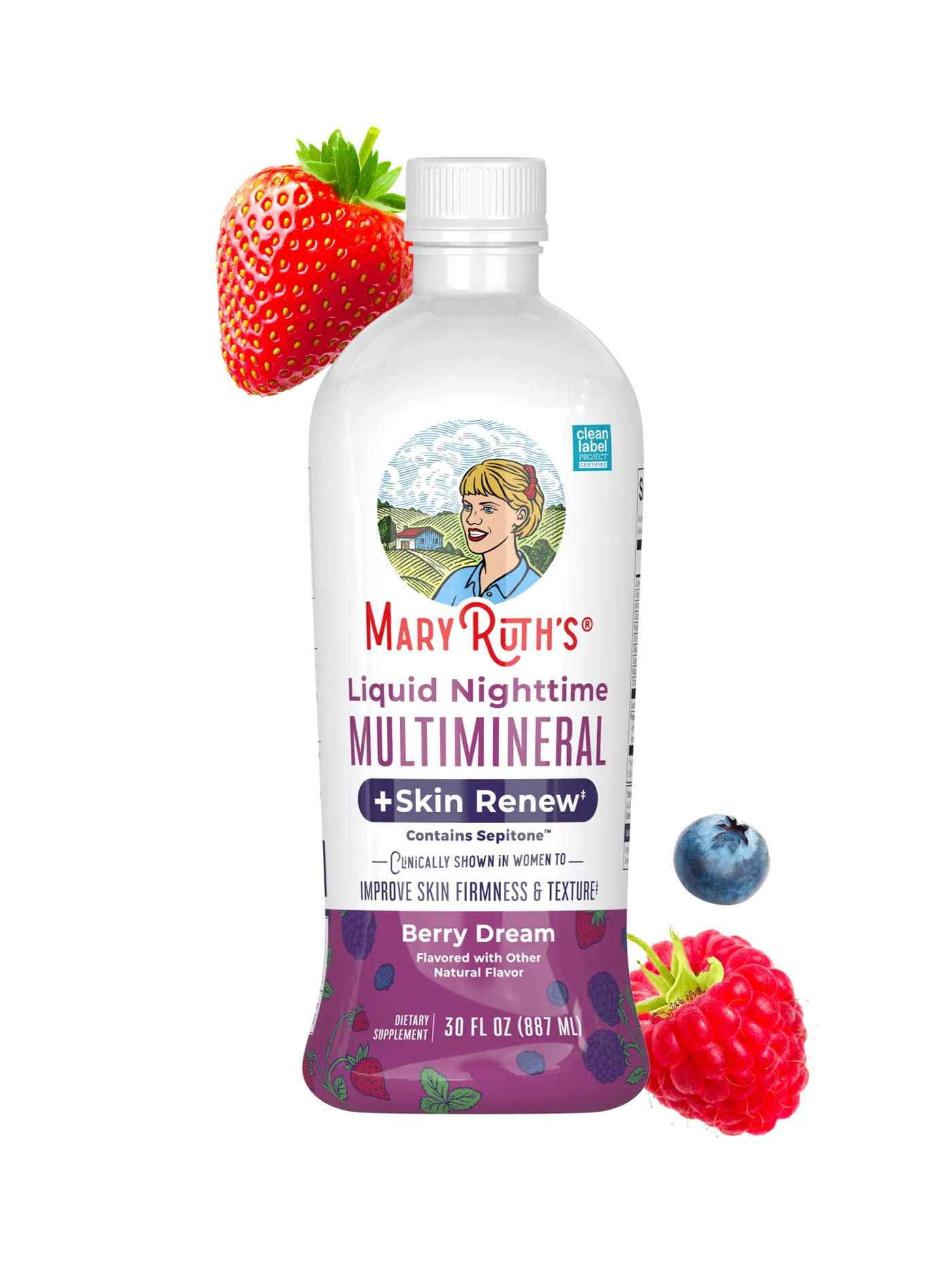 Liquid Nighttime Multimineral + Skin Renew, Berry Dream bottle
