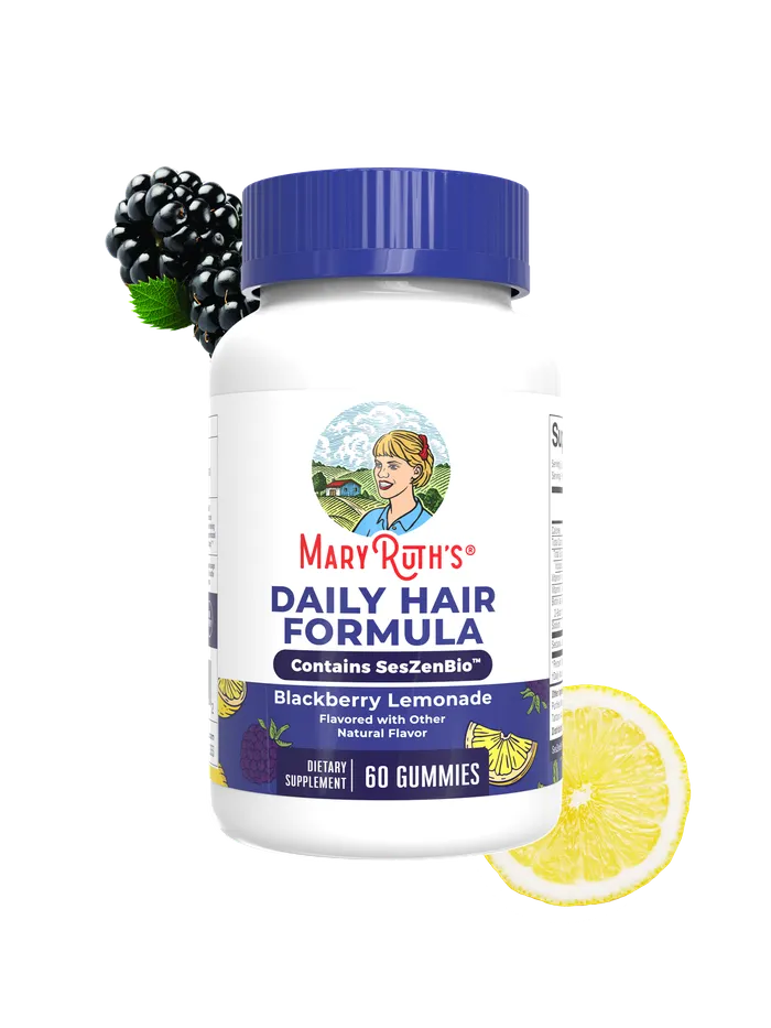 Daily Hair Formula Gummies, Blackberry Lemonade jar