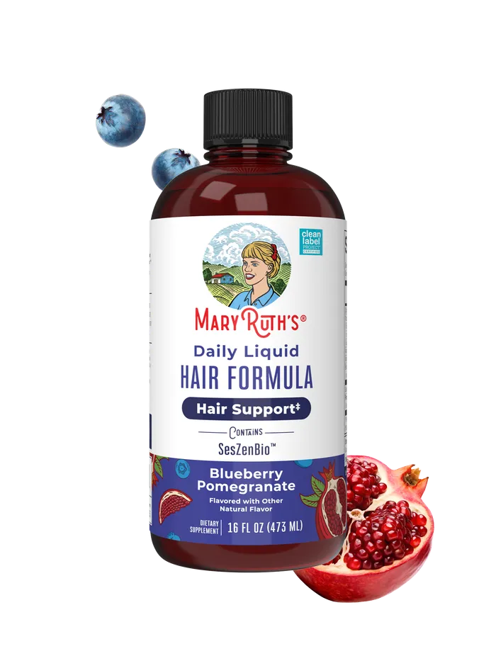 Daily Liquid Hair Formula, Blueberry Pomegranate bottle